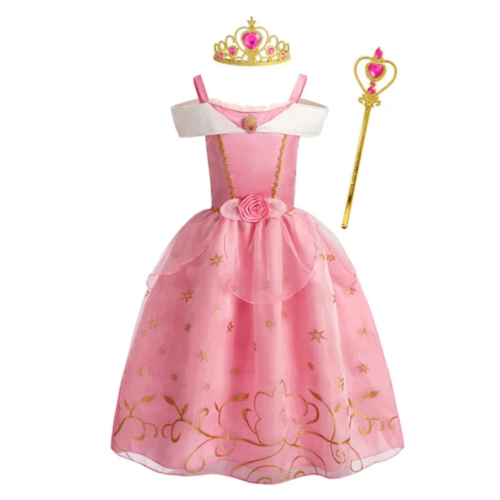 Thermabuild | Girls' Halloween Princess Costume and Dresses for Dress Up Tiara Gloves Games