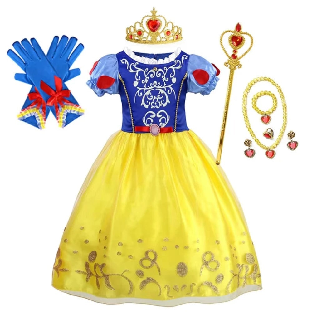 Thermabuild | Girls' Halloween Princess Costume and Dresses for Dress Up Tiara Gloves Games