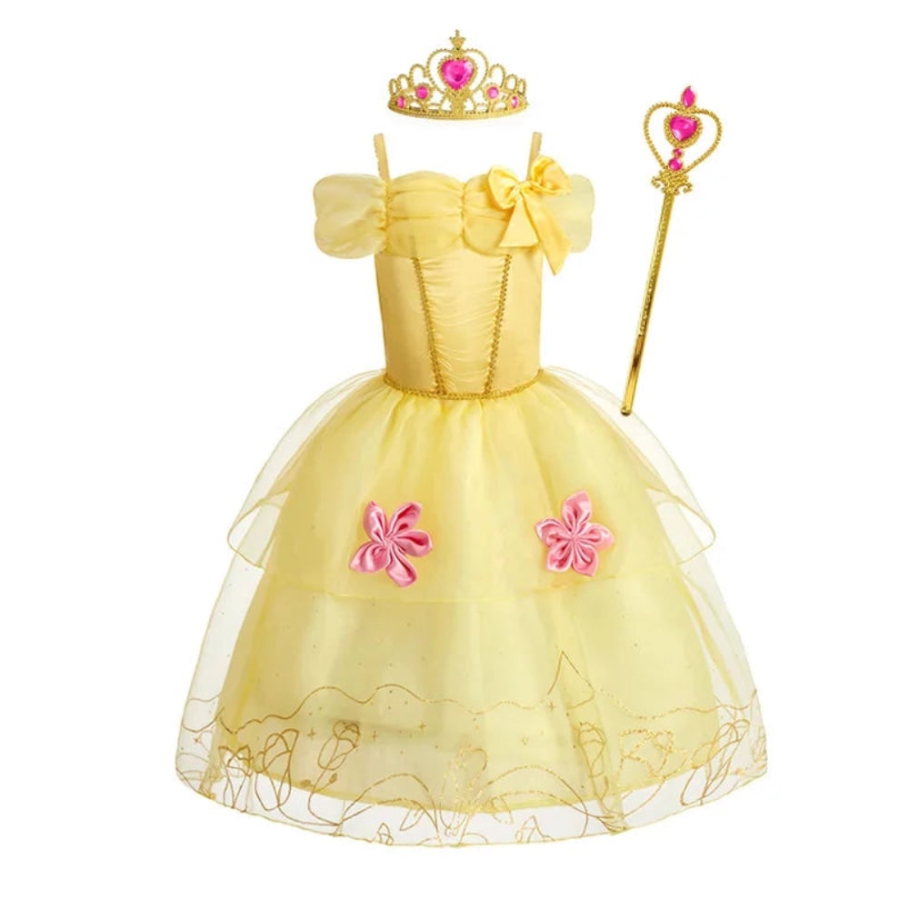 Thermabuild | Girls' Halloween Princess Costume and Dresses for Dress Up Tiara Gloves Games