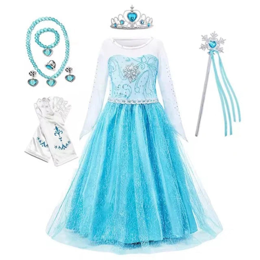 Thermabuild | Girls' Halloween Princess Costume and Dresses for Dress Up Tiara Gloves Games