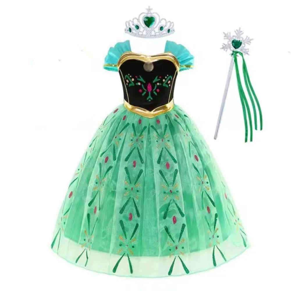 Thermabuild | Girls' Halloween Princess Costume and Dresses for Dress Up Tiara Gloves Games