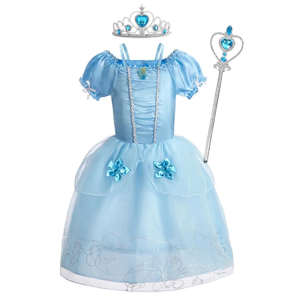 Thermabuild | Girls' Halloween Princess Costume and Dresses for Dress Up Tiara Gloves Games