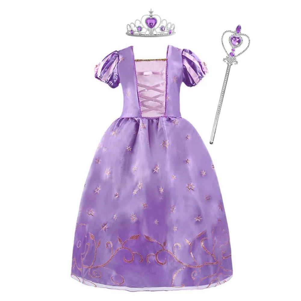 Thermabuild | Girls' Halloween Princess Costume and Dresses for Dress Up Tiara Gloves Games