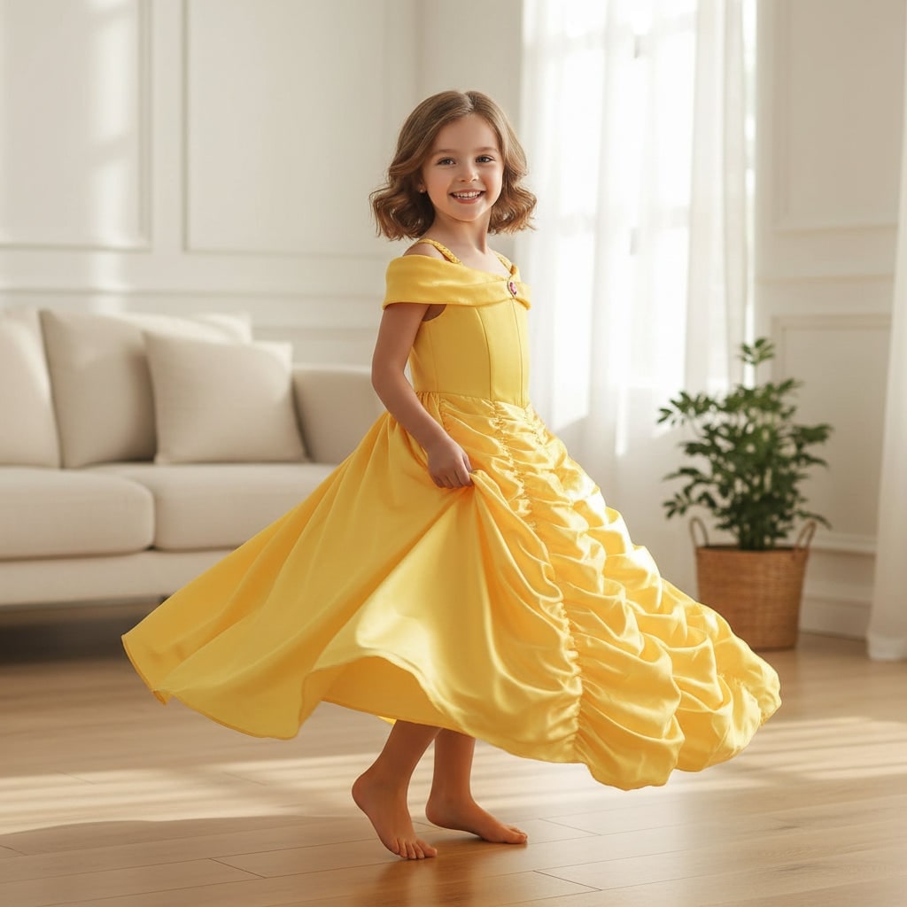 Thermabuild | Girls' Halloween Princess Costume and Dresses with Ball Gown Tiara Scepter and Accessories Set