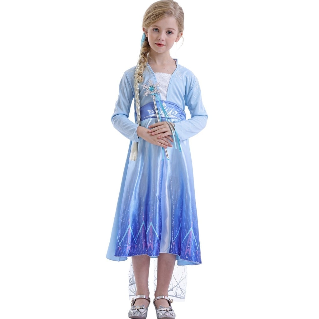 Thermabuild | Girls' Halloween Princess Costume Dress with Cape and Wand Accessory Set