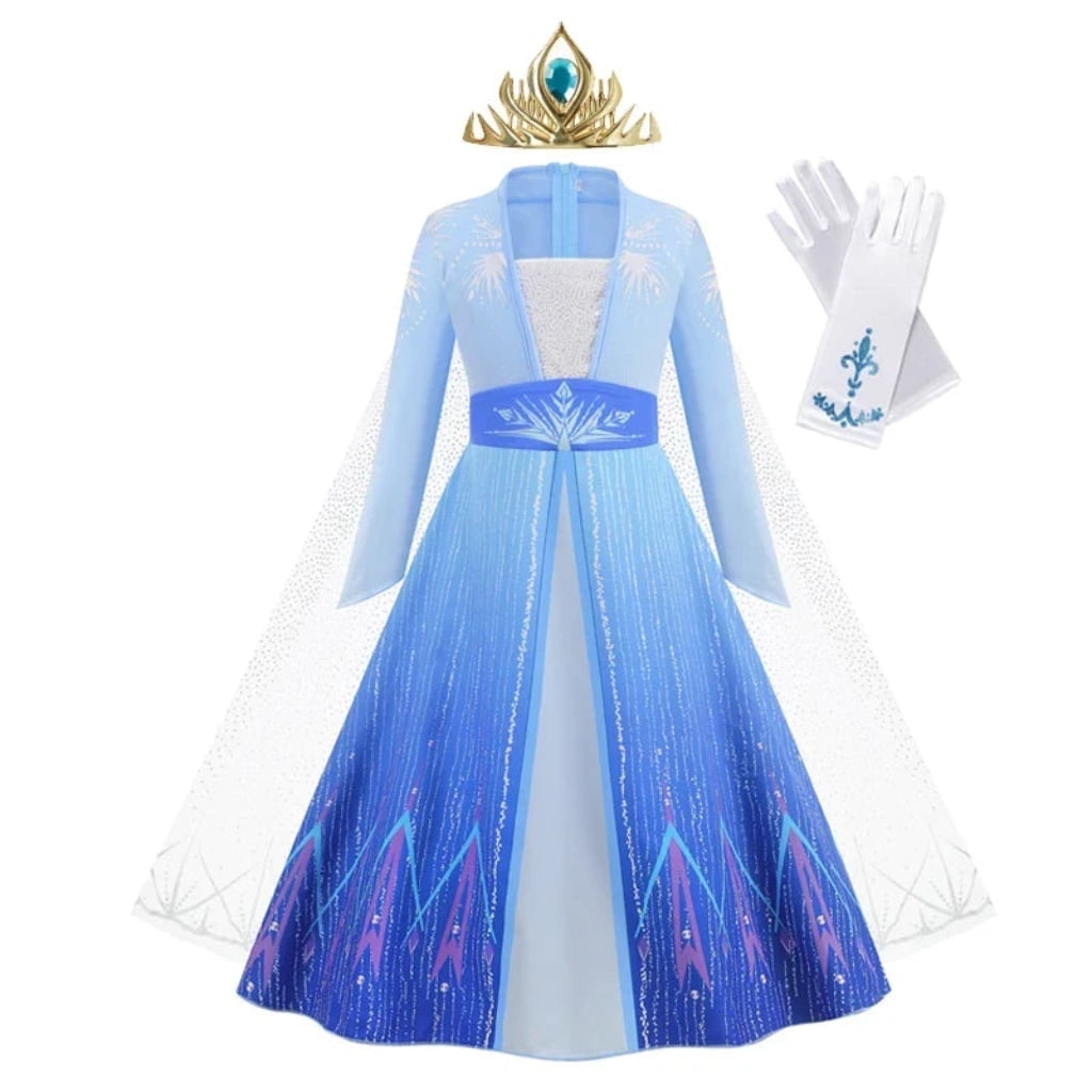 Thermabuild | Girls' Halloween Princess Costume Dress with Tiara Wand and Gloves Dorothy Wizard Of Oz