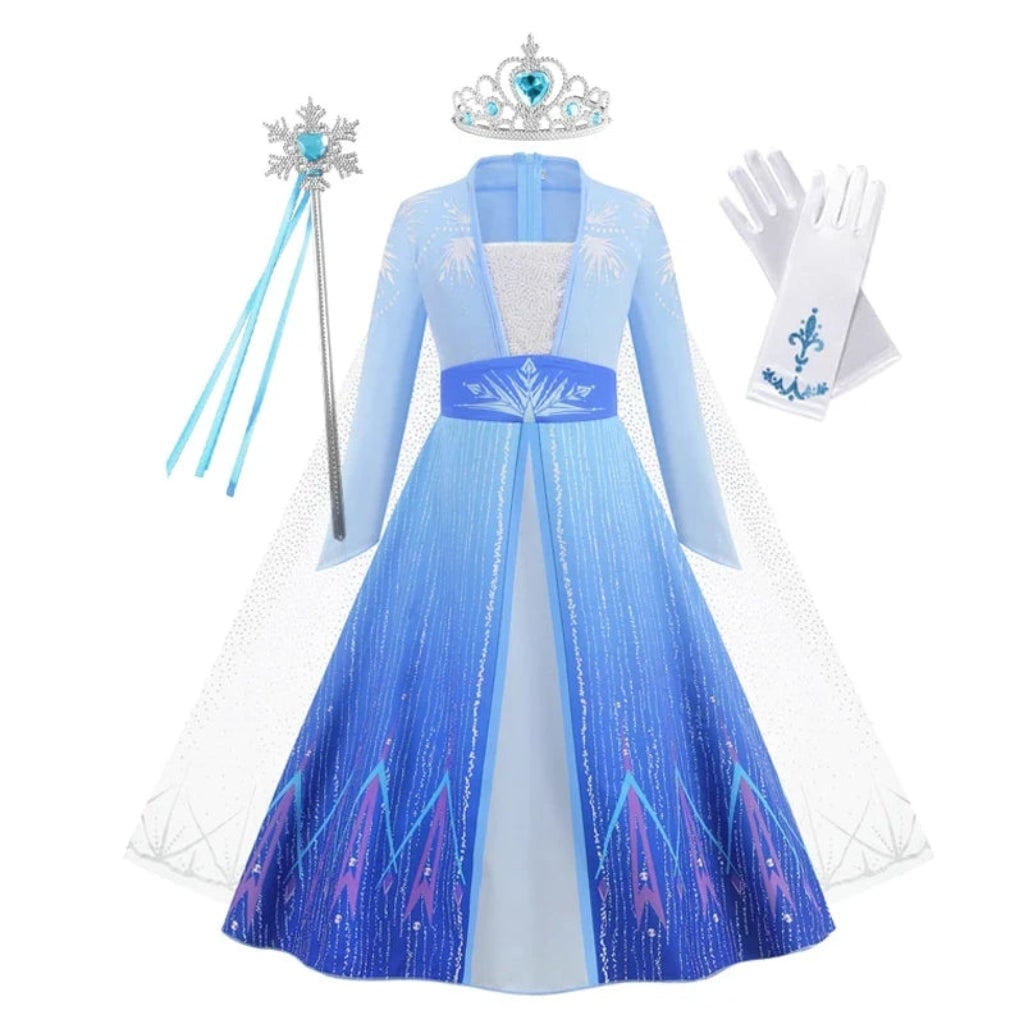 Thermabuild | Girls' Halloween Princess Costume Dress with Tiara Wand and Gloves Dorothy Wizard Of Oz