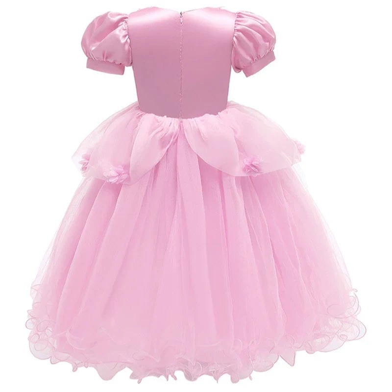 Thermabuild | Girls' Halloween Princess Dress for Party Costume with Puff Sleeves and Tulle Skirt