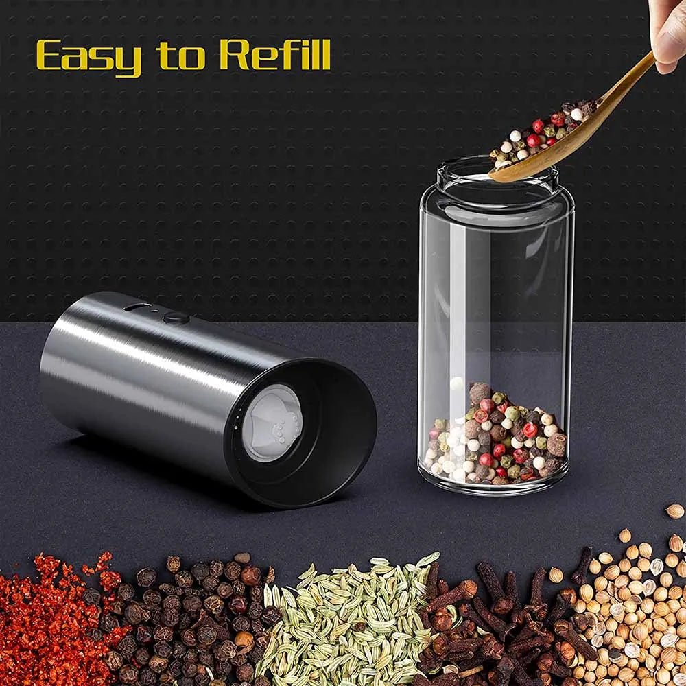 Thermabuild | Rechargeable Electric Pepper Grinder in Stainless Steel with Adjustable Fineness