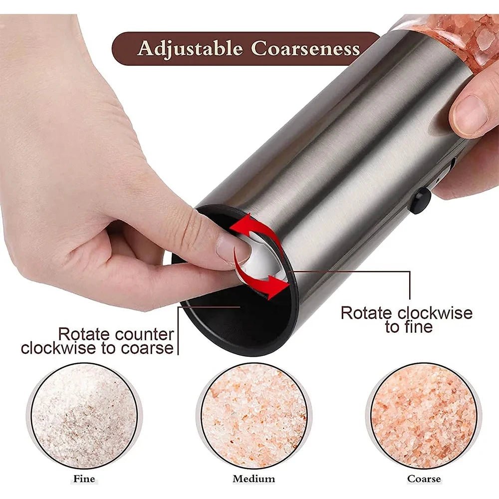 Thermabuild | Rechargeable Electric Pepper Grinder in Stainless Steel with Adjustable Fineness