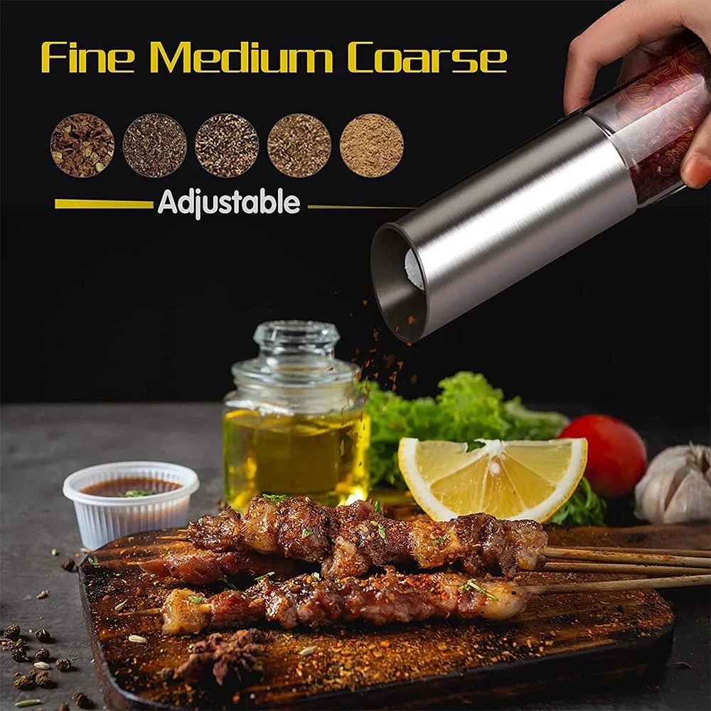 Thermabuild | Rechargeable Electric Pepper Grinder in Stainless Steel with Adjustable Fineness