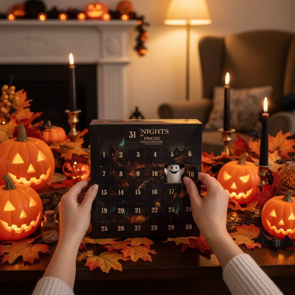 Thermabuild | Halloween Advent Calendar Countdown with Toy Figurines for Family Decoration