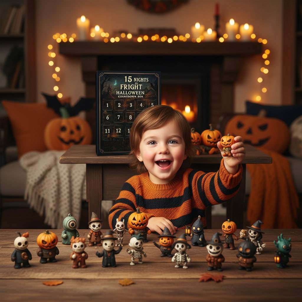 Thermabuild | Halloween Advent Calendar Countdown with Toy Figurines for Family Decoration