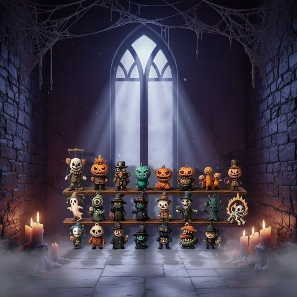 Thermabuild | Halloween Advent Calendar Countdown with Toy Figurines for Family Decoration