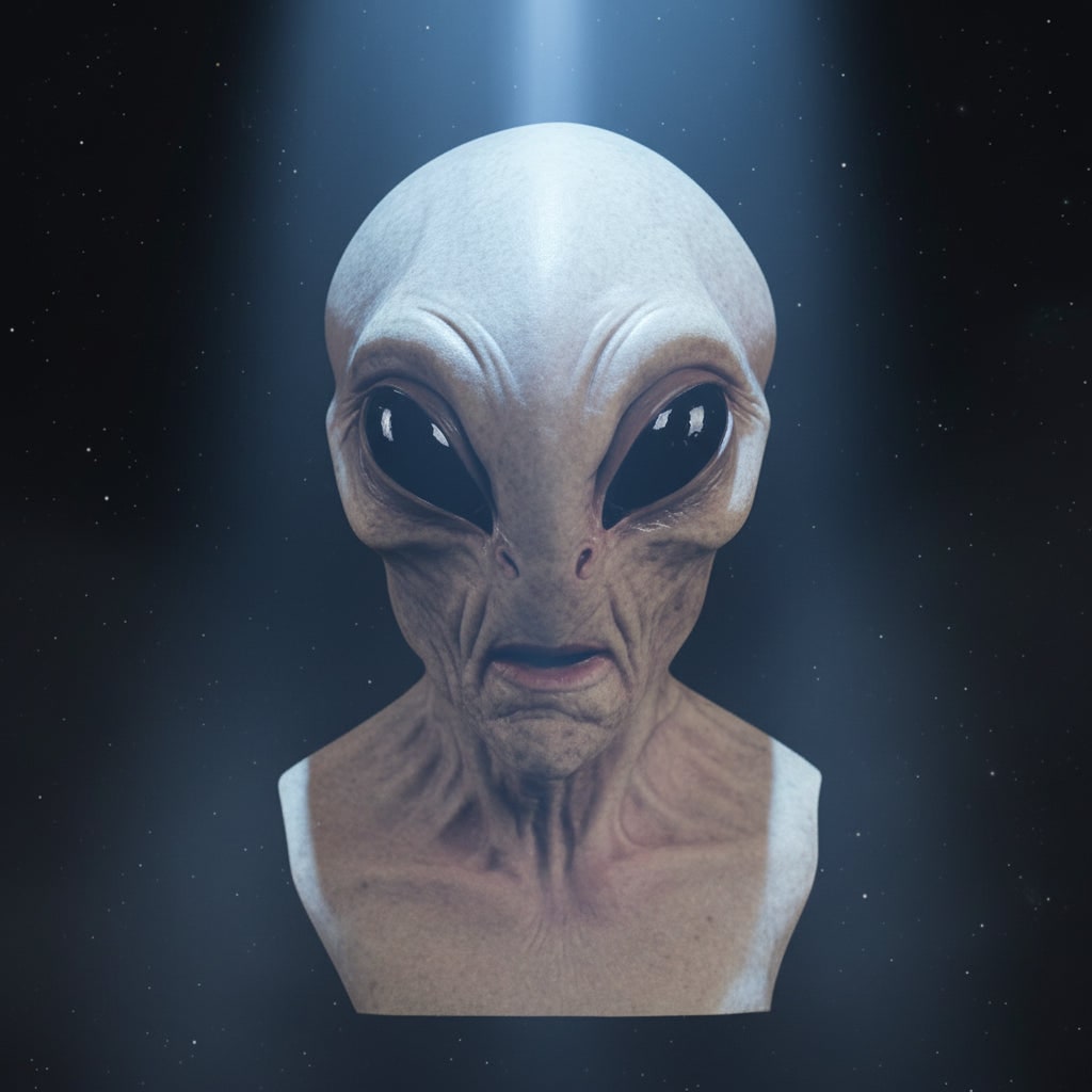 Thermabuild | Halloween Alien Mask Full Head Latex Creepy for Adult Costume Party Space