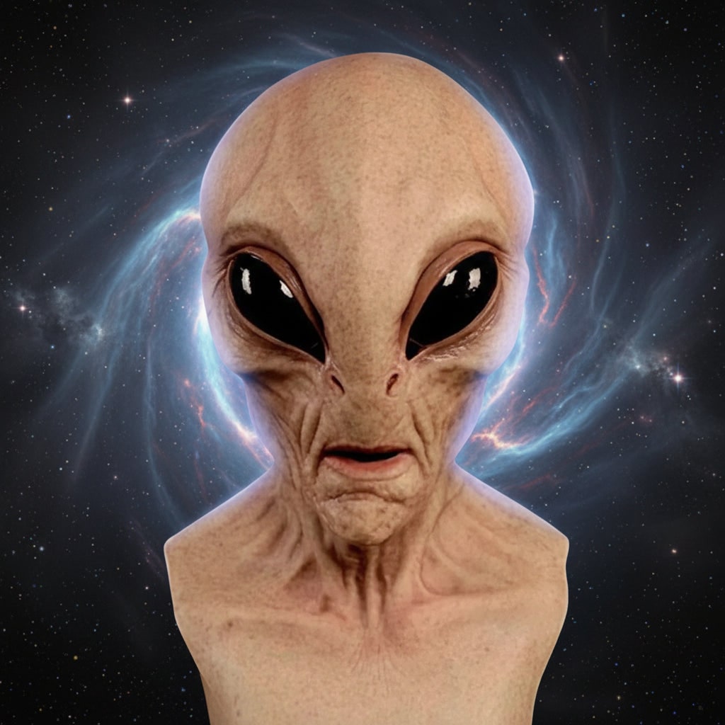 Thermabuild | Halloween Alien Mask Full Head Latex Creepy for Adult Costume Party Space