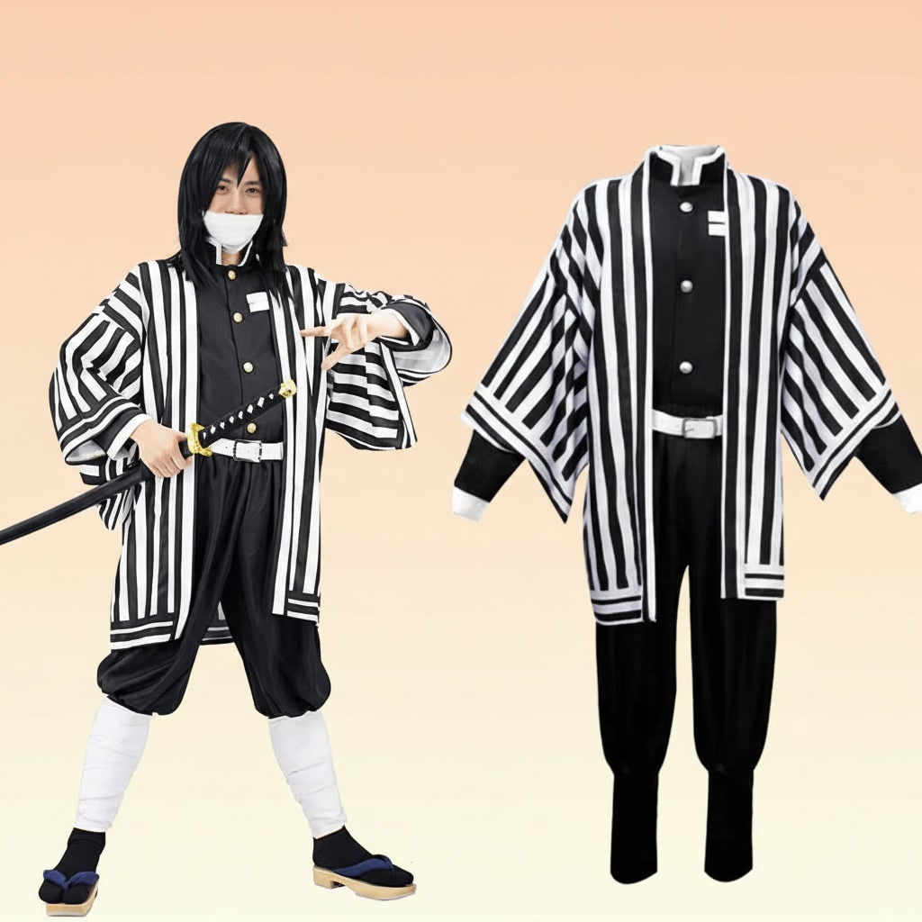 Thermabuild | Halloween Anime Cosplay Costume and Outfits for Character Dress Up with Haori Jacket and Leg Wraps