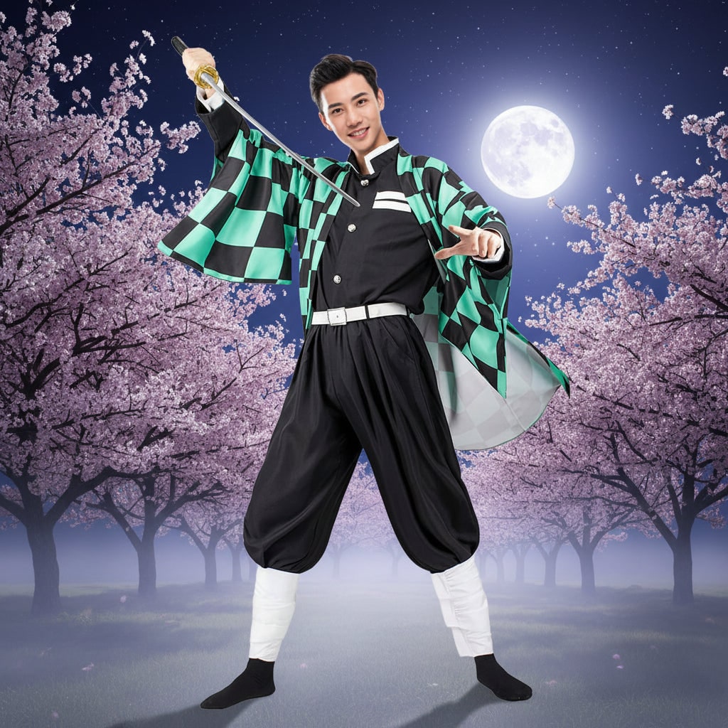 Thermabuild | Halloween Anime Cosplay Costume and Outfits for Character Dress Up with Haori Jacket and Leg Wraps