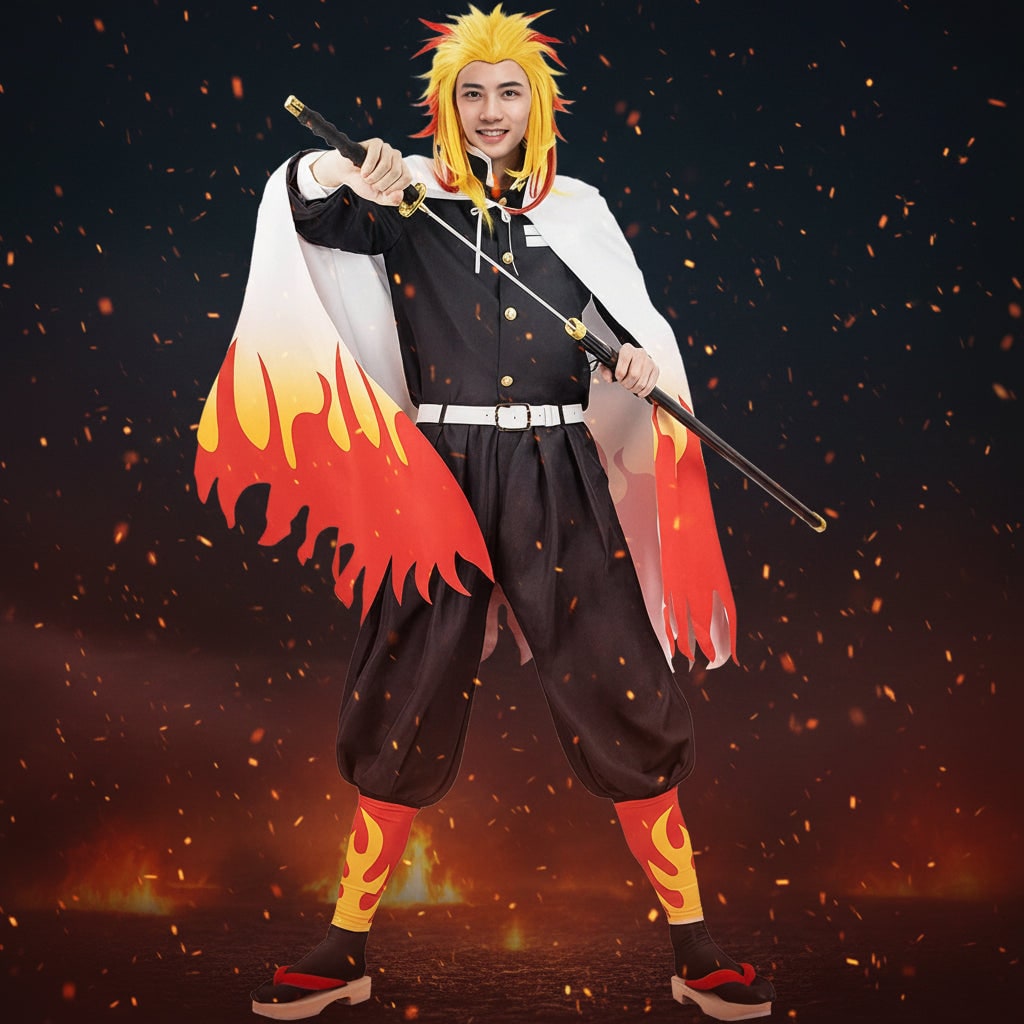 Thermabuild | Halloween Anime Cosplay Costume and Outfits for Character Dress Up with Haori Jacket and Leg Wraps