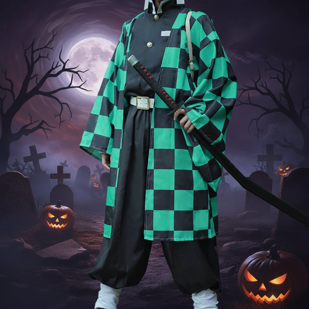 Thermabuild | Halloween Anime Cosplay Costume and Outfits with Checkered Haori Coat and Character