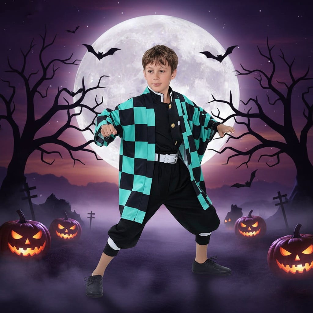 Thermabuild | Halloween Anime Cosplay Costume and Outfits with Checkered Haori Coat and Character