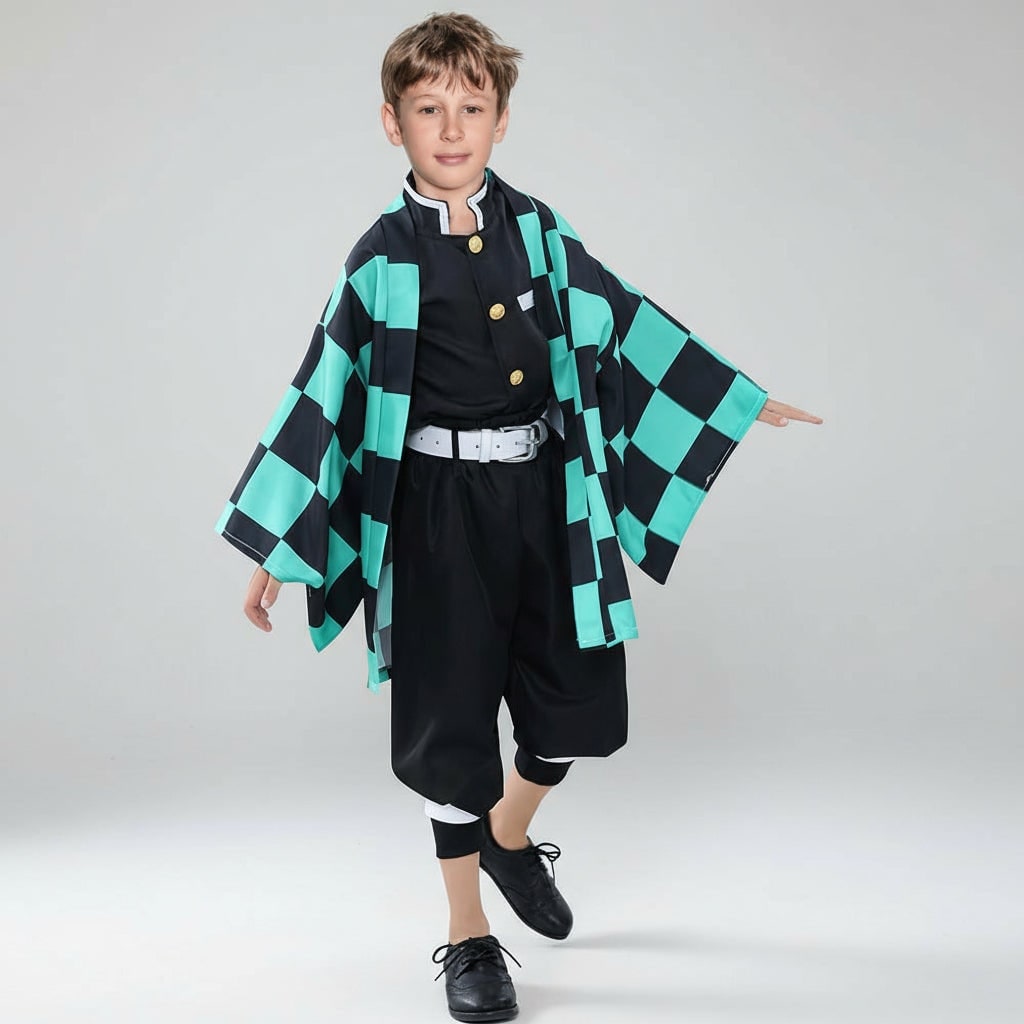 Thermabuild | Halloween Anime Cosplay Costume and Outfits with Haori Jacket Checkered Pattern