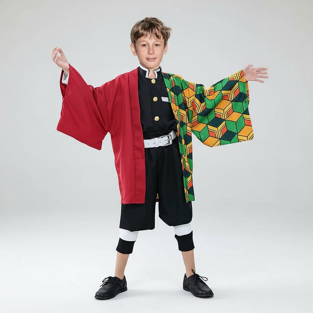 Thermabuild | Halloween Anime Cosplay Costume and Outfits with Haori Jacket Checkered Pattern
