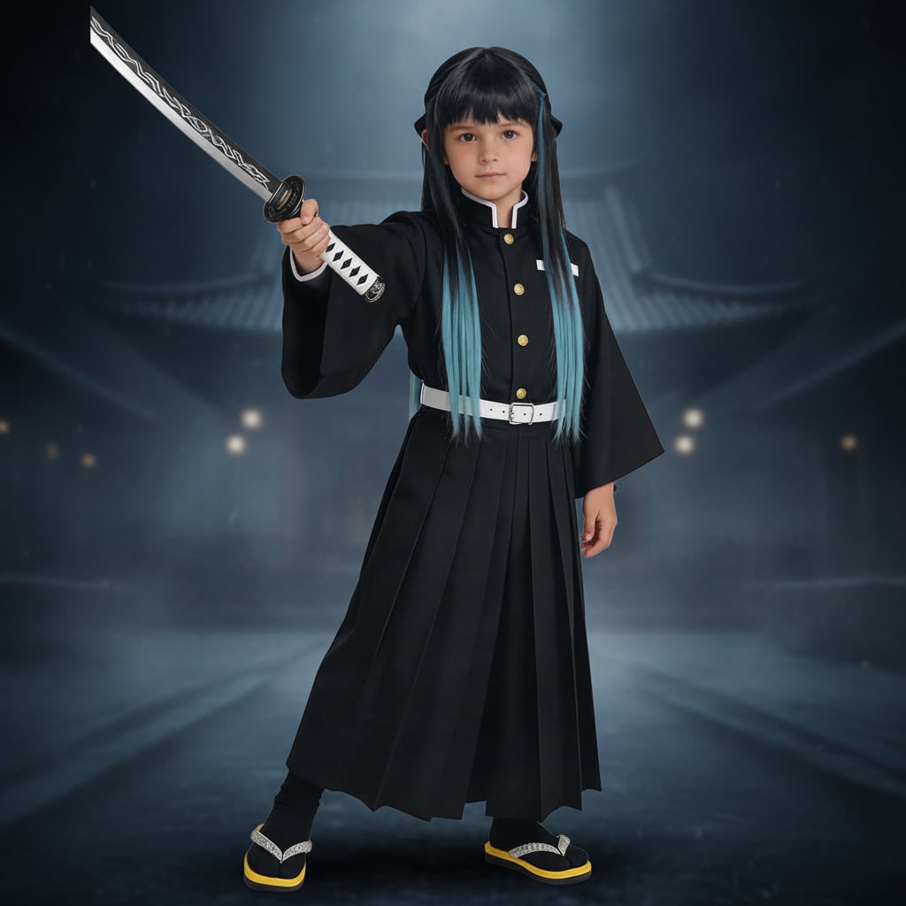 Thermabuild | Halloween Anime Cosplay Costume and Outfits with High Collar Wide Sleeves Samurai Style