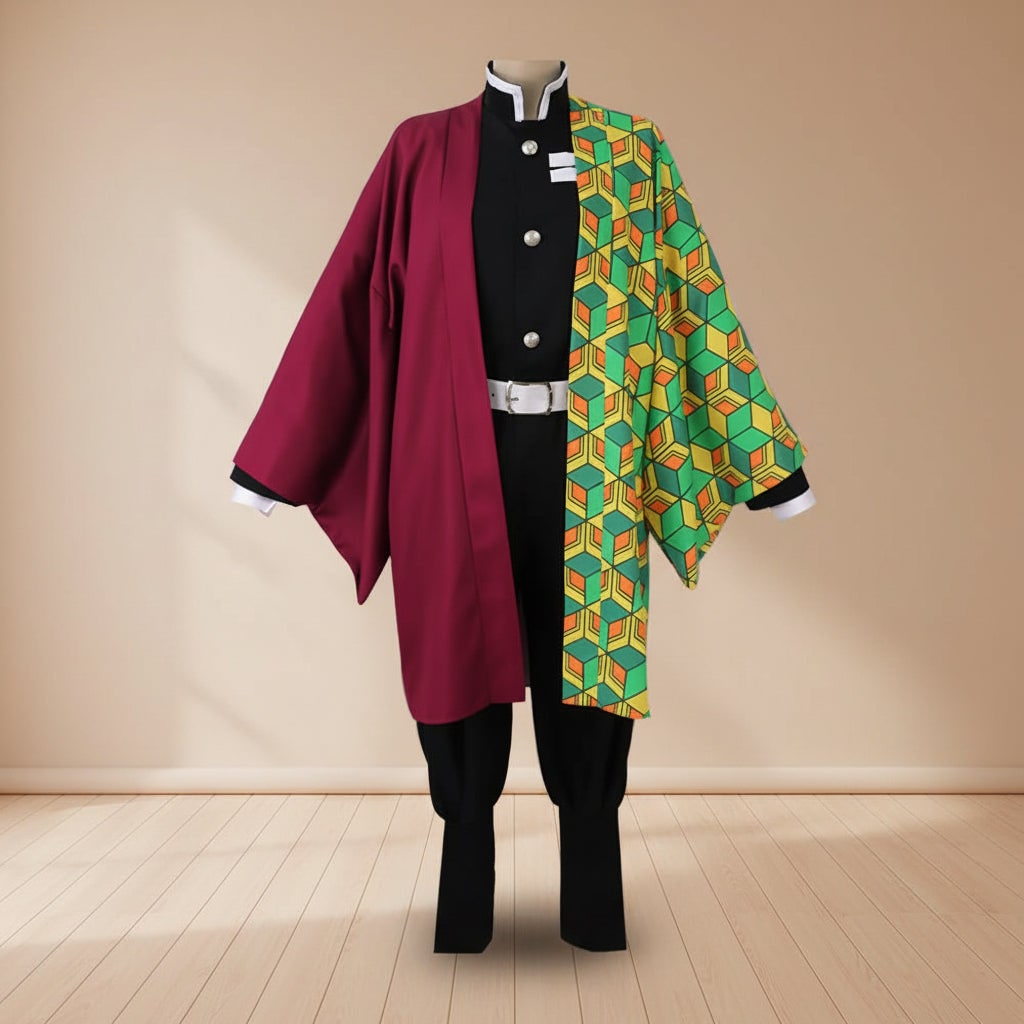 Thermabuild | Halloween Anime Cosplay Costume with Character Haori Jacket Light-Up and Spiky