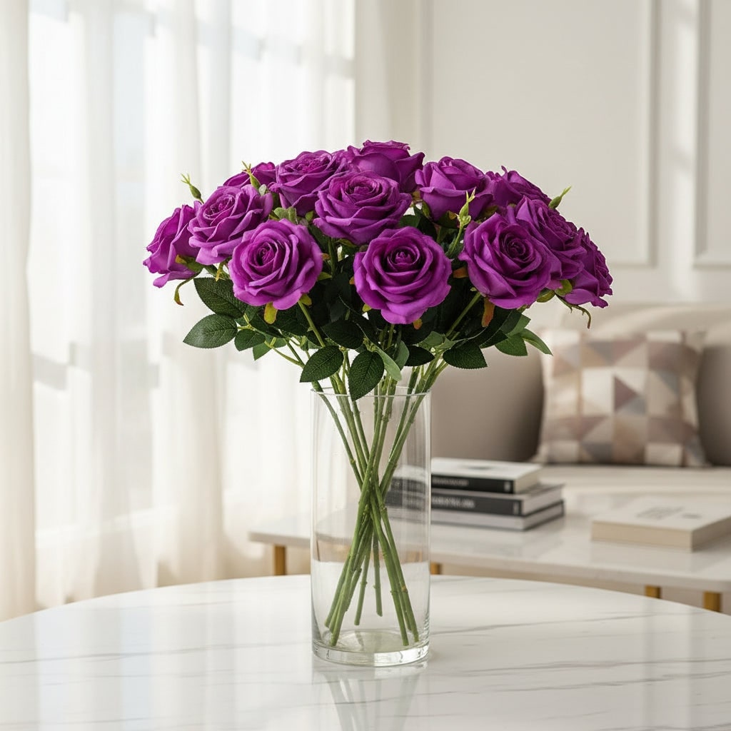 Thermabuild | Halloween Artificial Flowers Fake Roses Bulk Faux Long Stem for Decoration and Party Arrangement