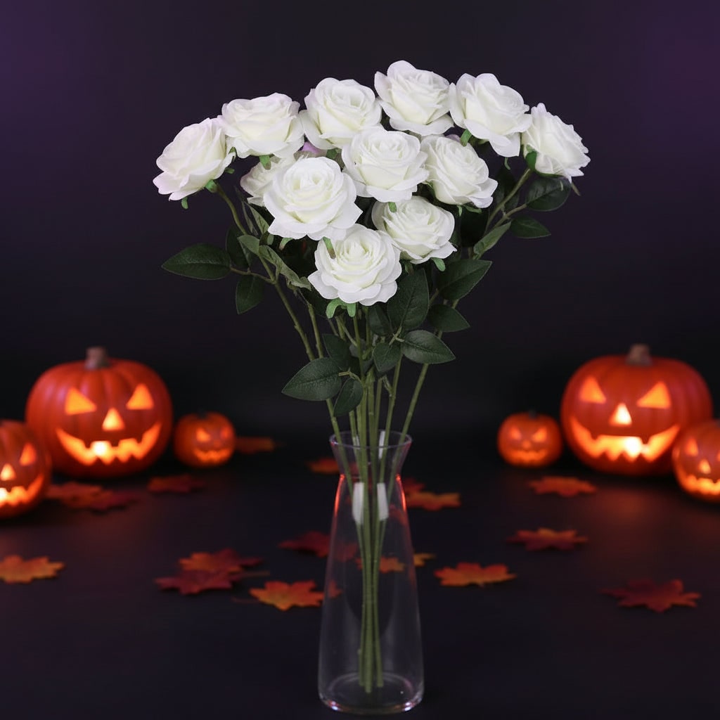 Thermabuild | Halloween Artificial Roses Bulk Big Bouquet with Realistic Petals for Seasonal Decoration