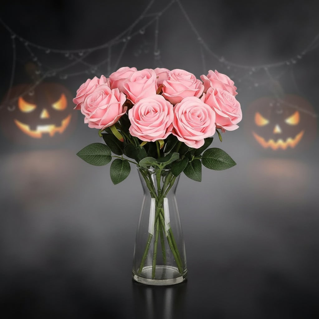 Thermabuild | Halloween Artificial Roses Bulk Big Bouquet with Realistic Petals for Seasonal Decoration