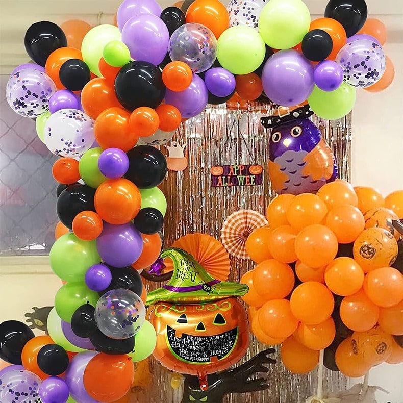 Thermabuild | Halloween Balloon Arch Kit with Latex and Foil for Party Decoration Garland