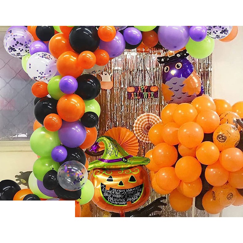 Thermabuild | Halloween Balloon Arch Kit with Latex and Foil for Party Decoration Garland