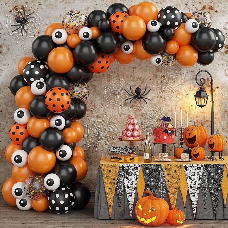 Thermabuild | Halloween Balloon Arch Kit with Latex and Foil for Party Decoration Garland