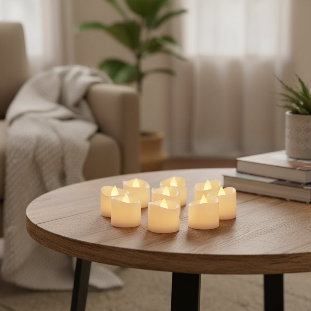 Thermabuild | Halloween Battery Operated LED Tea Light Candles with Flameless Warm Glow for Party Decoration