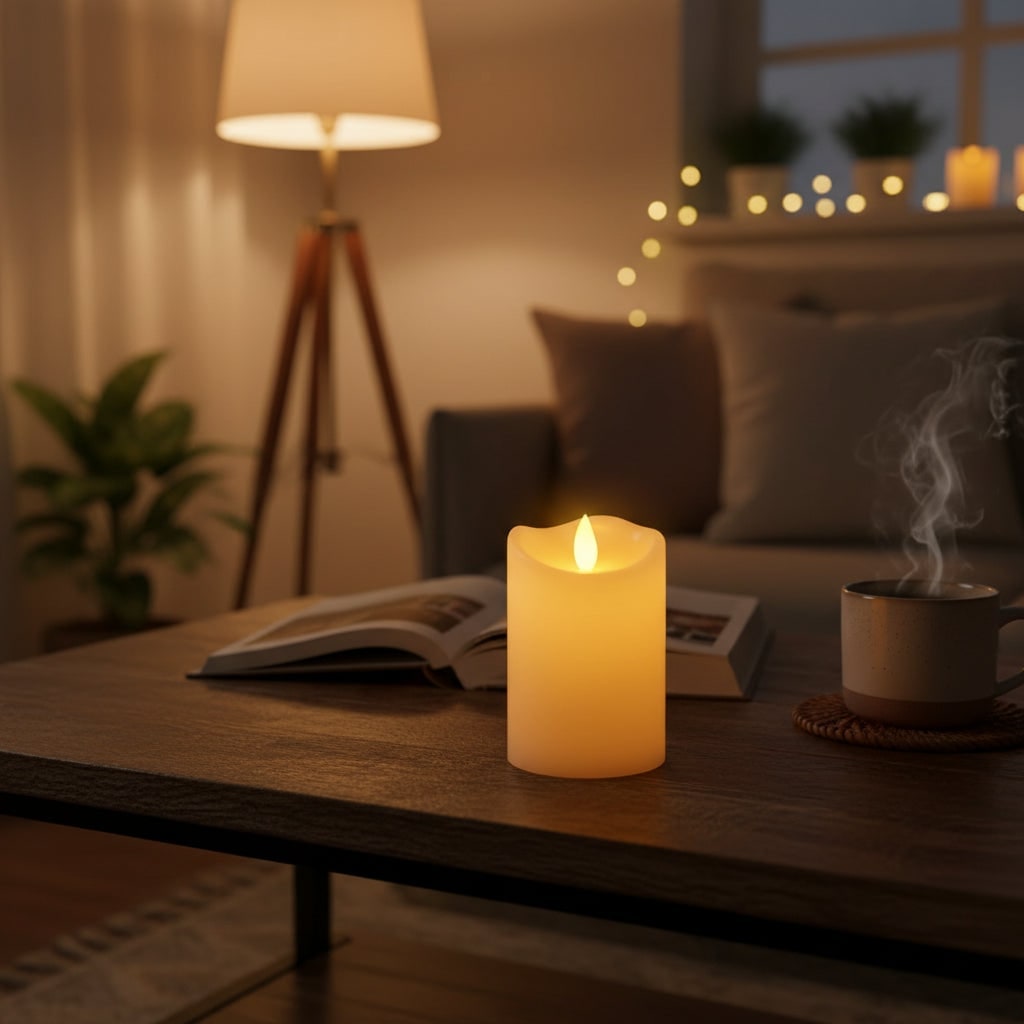 Thermabuild | Halloween Battery Powered LED Fake Candles with Flickering Flame and Wavy Edge for Party Decoration