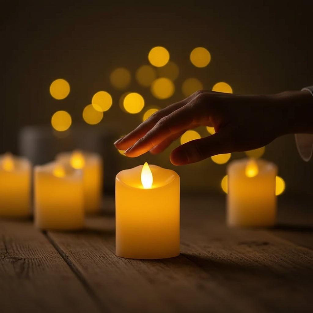 Thermabuild | Halloween Battery Powered LED Fake Candles with Flickering Flame and Wavy Edge for Party Decoration