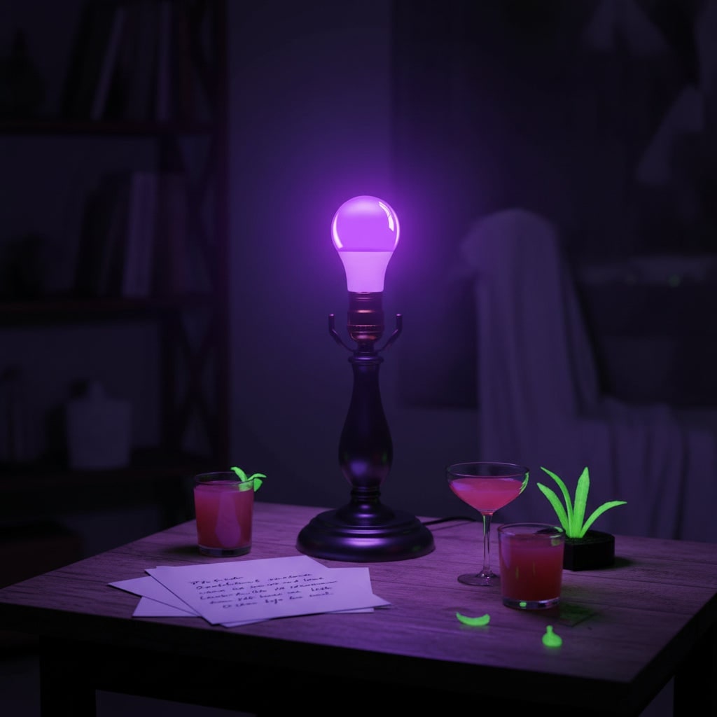 Thermabuild | Halloween Blacklight Bulb LED UV Glow Effect A19 for Party Decoration and Haunted House E26