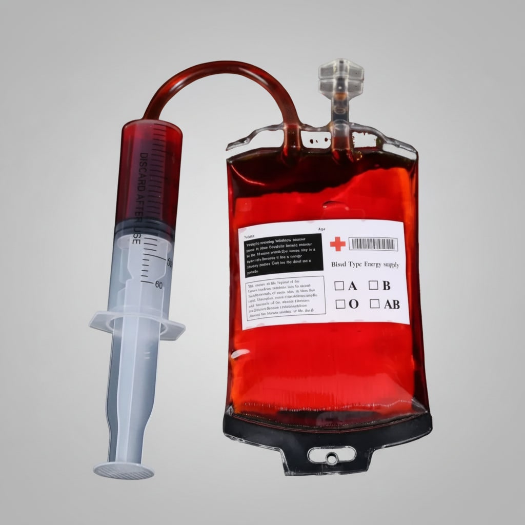 Thermabuild | Halloween Blood Bags Drink Pouches with Syringe for Party Decorations and Haunted House Props