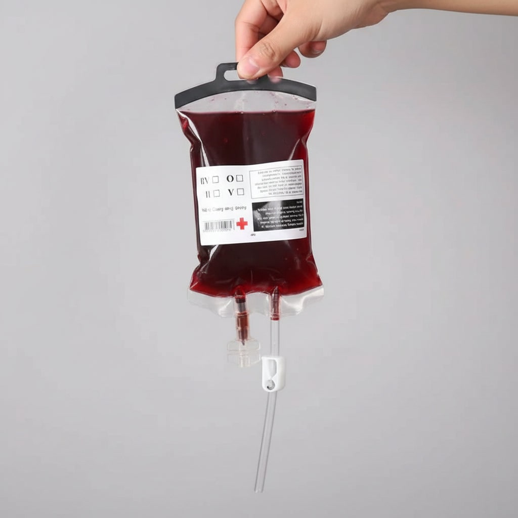 Thermabuild | Halloween Blood Bags Drink Pouches with Syringe for Party Decorations and Haunted House Props