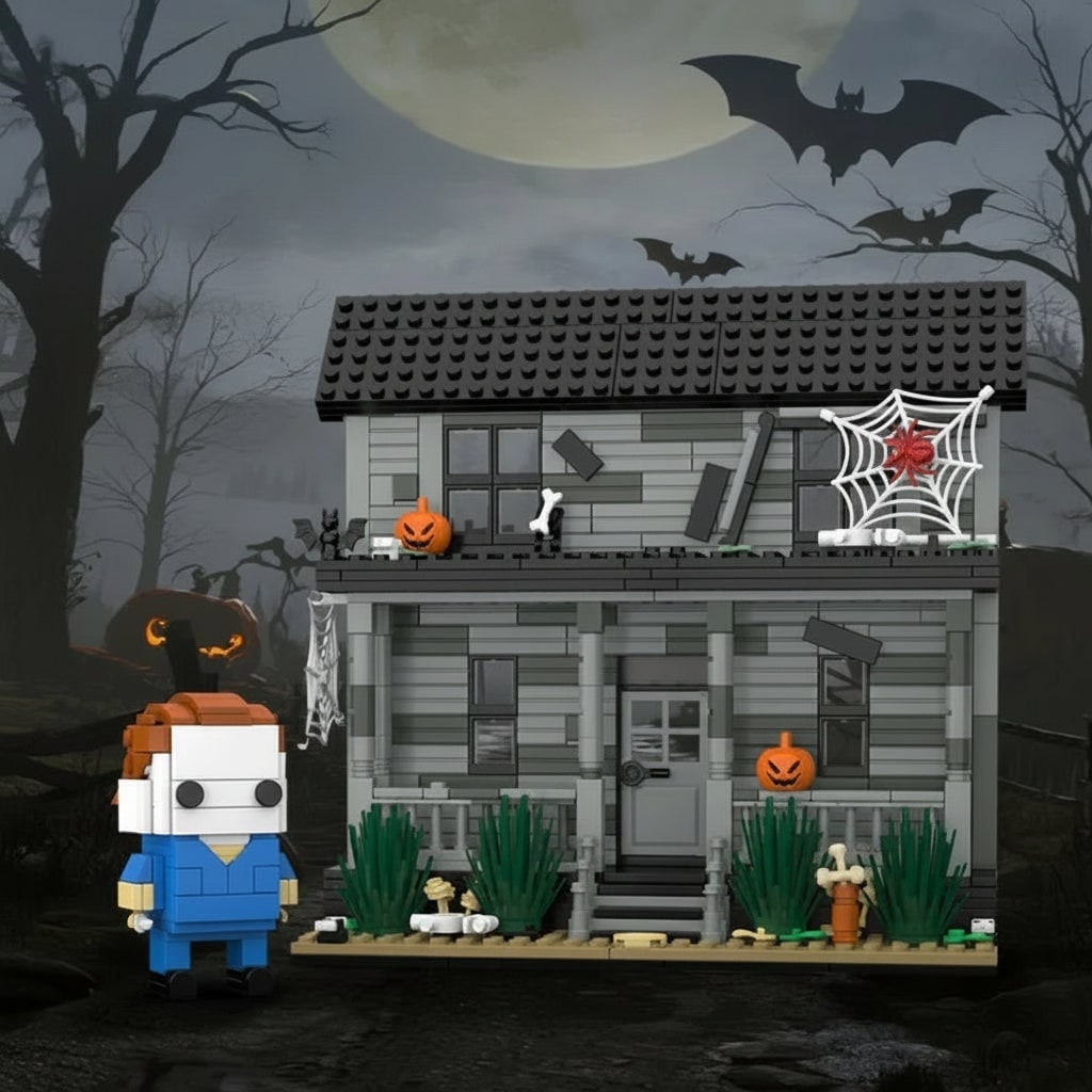Thermabuild | Halloween Building Blocks Magnetic Toy Set Haunted House and Mini Figure for Children