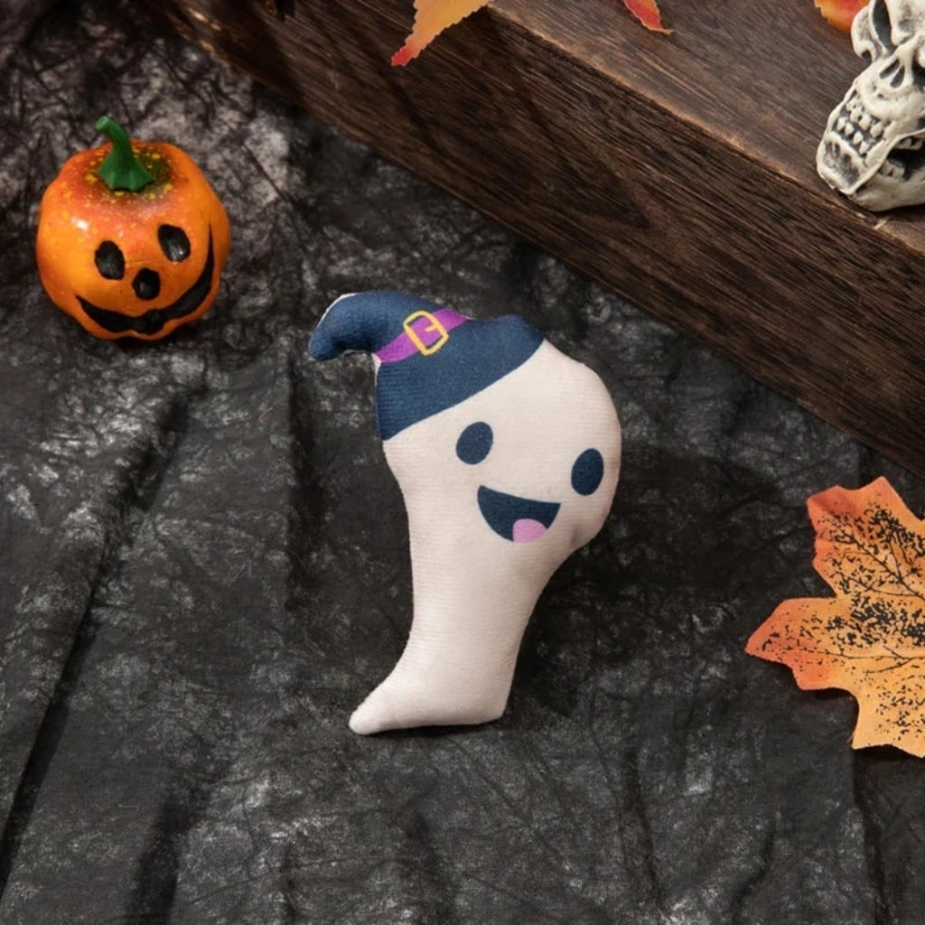 Thermabuild | Halloween Cat Toys for Interactive Plush Play with Catnip Ghost and Pumpkin Designs Biting