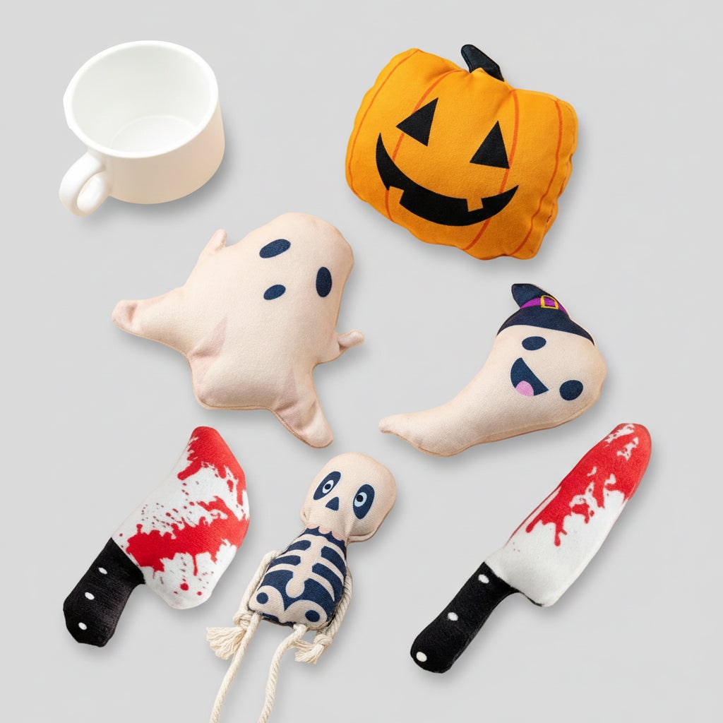 Thermabuild | Halloween Catnip Toys for Cats Interactive Plush Play with Spooky Shapes
