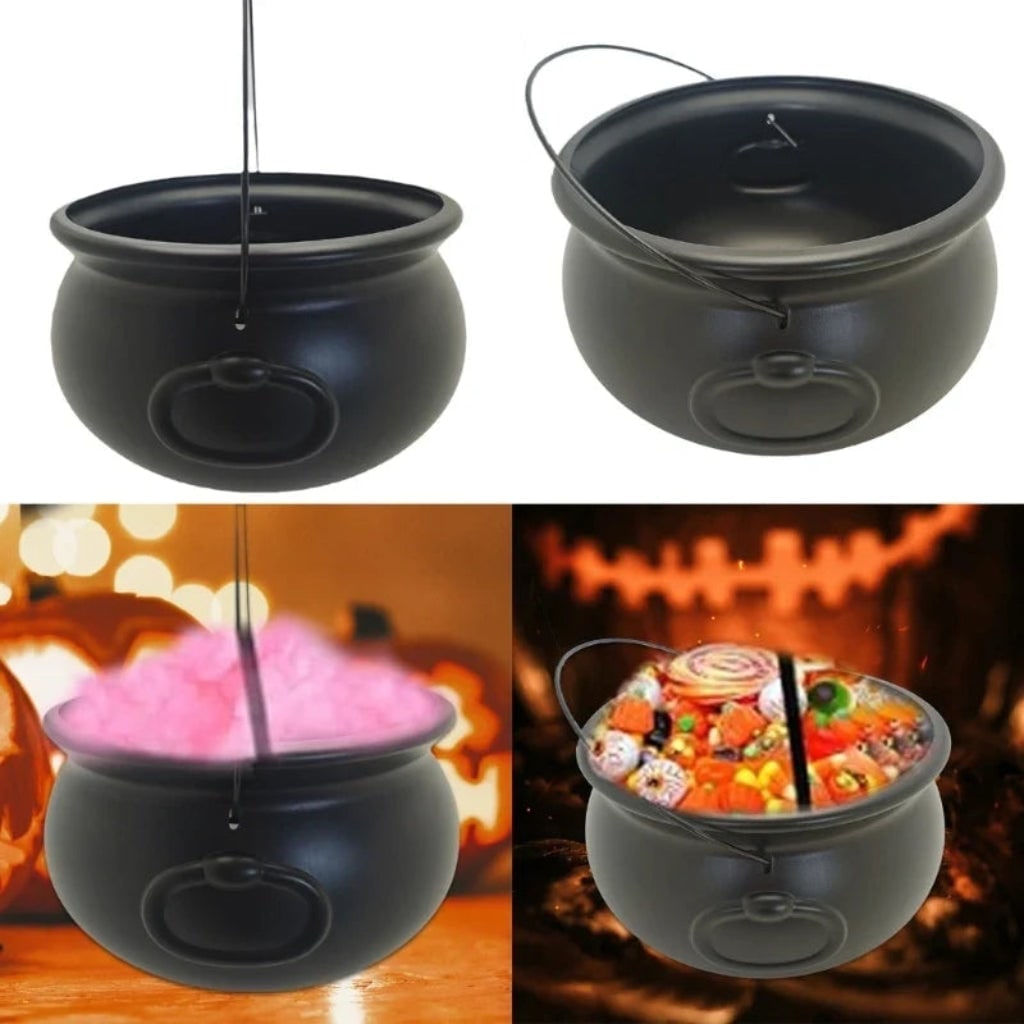 Thermabuild | Halloween Cauldron Decoration with Wire Handle for Trick or Treat Party Display