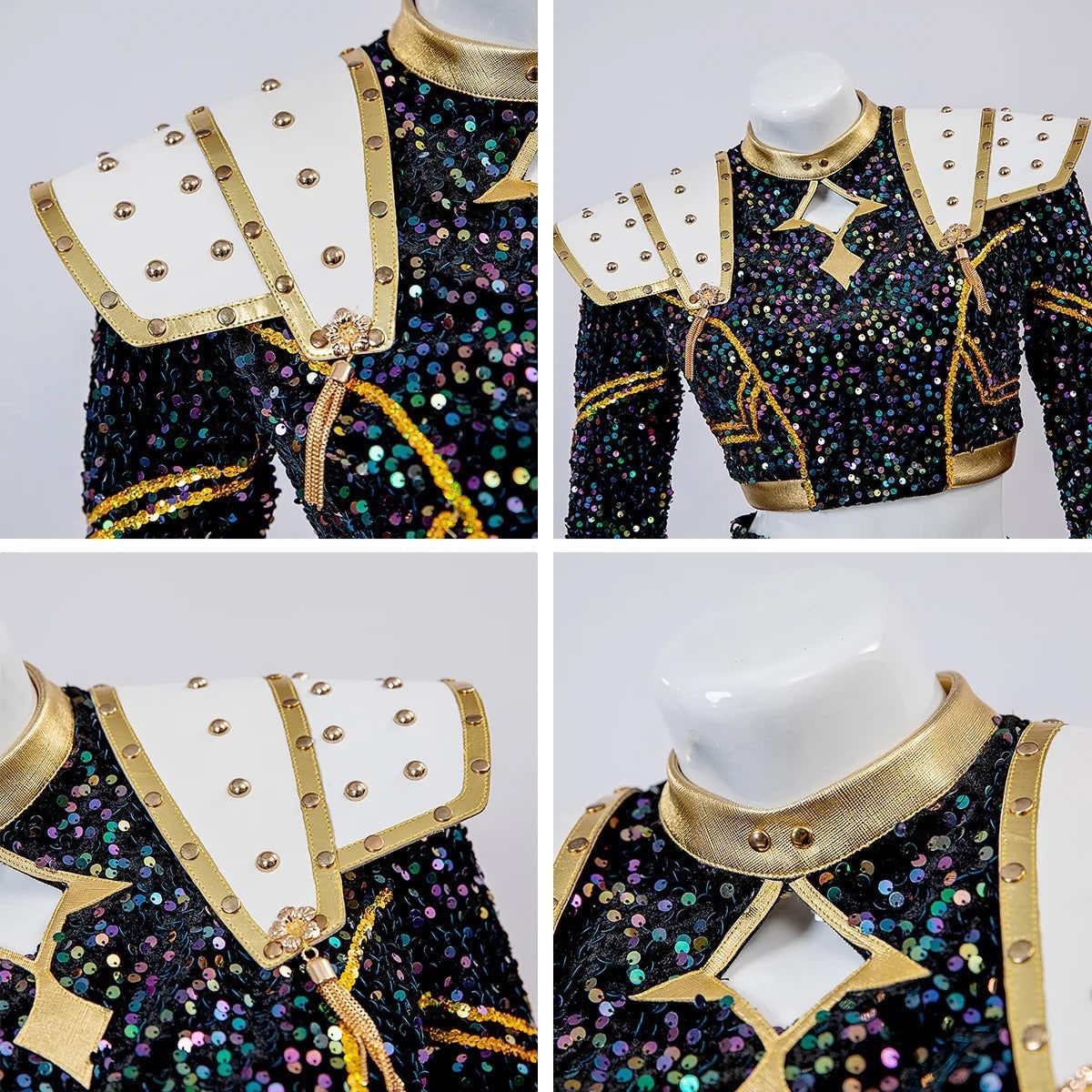Thermabuild | Halloween Cosplay Cheerleader Costume and Outfit Two Piece Set with Cropped Top Pleated Skirt