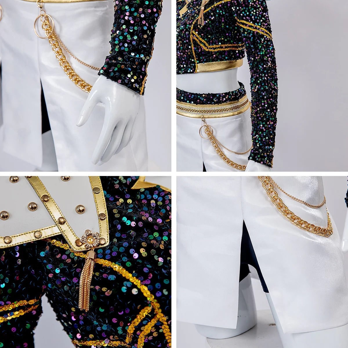 Thermabuild | Halloween Cosplay Cheerleader Costume and Outfit Two Piece Set with Cropped Top Pleated Skirt