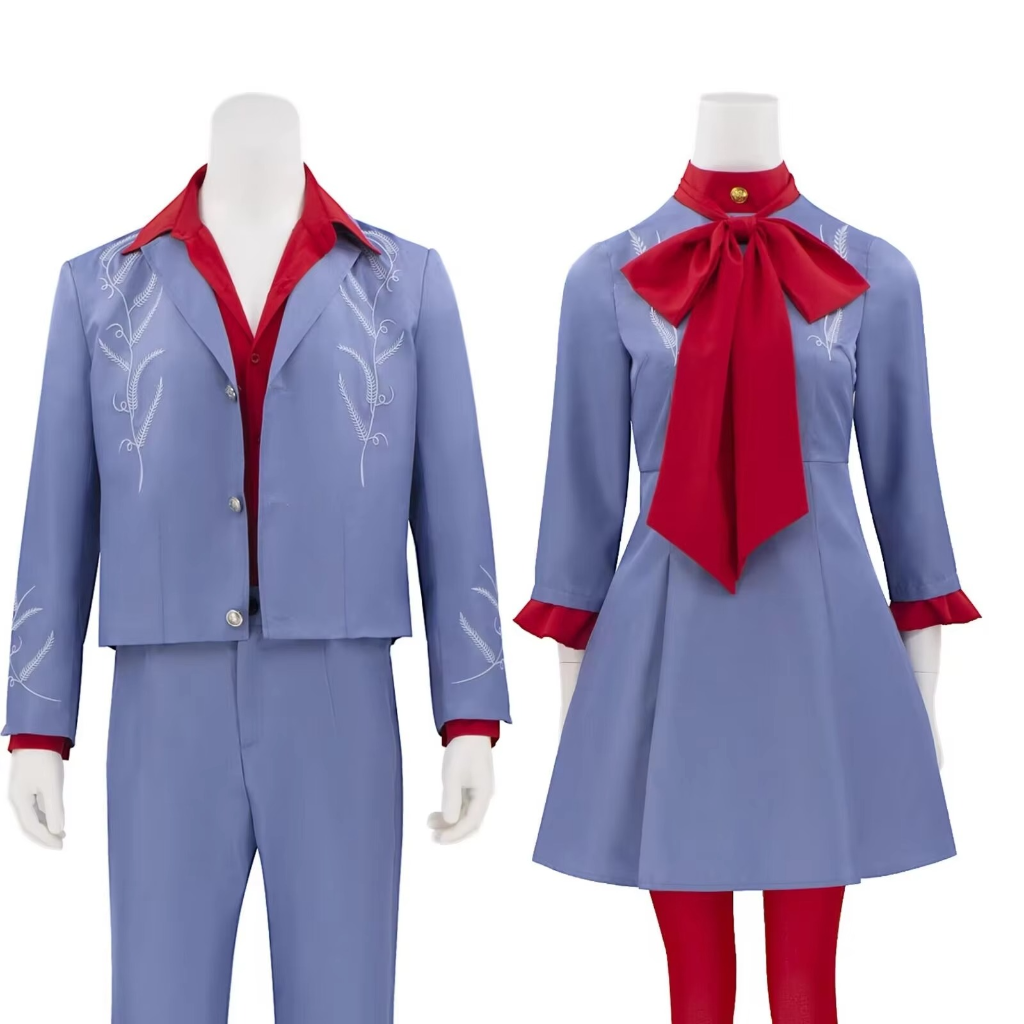 Thermabuild | Halloween Cosplay Costume Outfit Anime Dress with Red Bow and Tights for Party Events