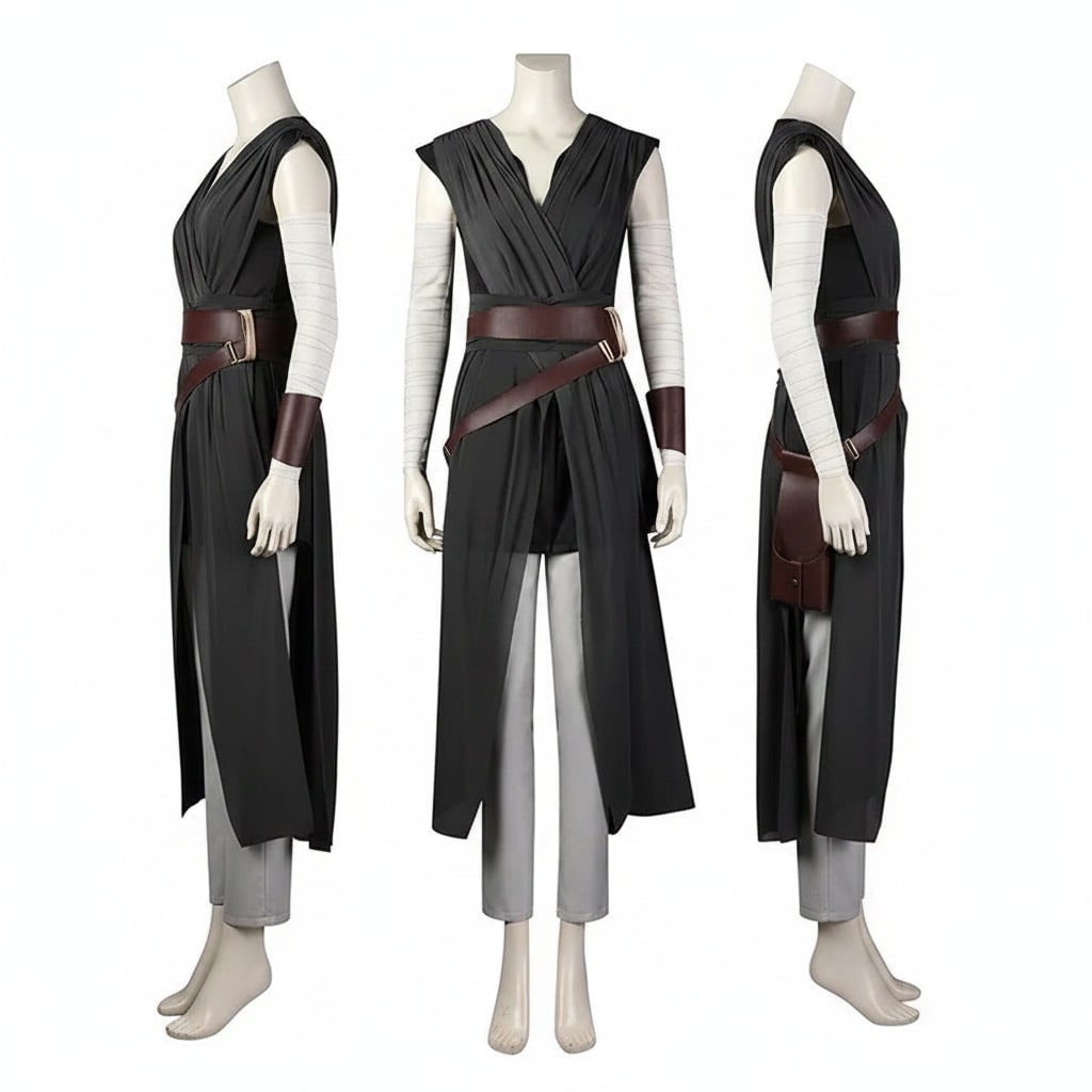 Thermabuild | Halloween Cosplay Costume with Draped Tunic Cropped Pants and Faux-Leather Belt