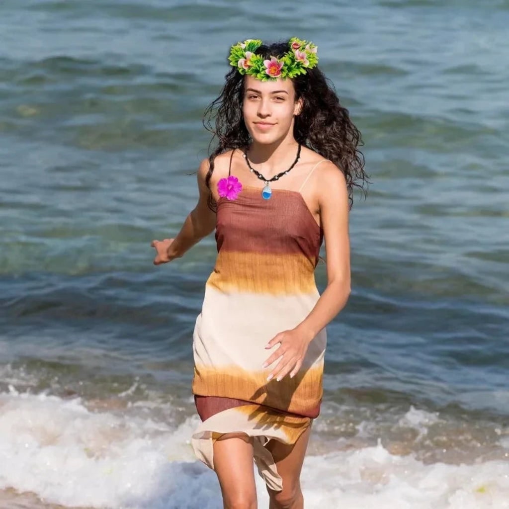 Thermabuild | Halloween Costume Accessories Flower Crown and Necklace Set with Tropical and Beads